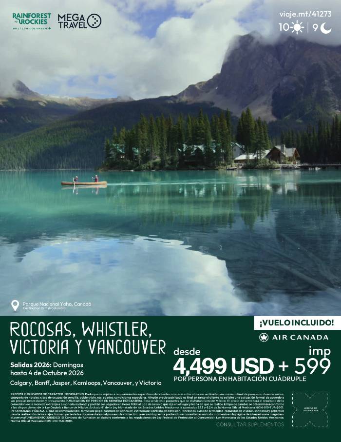 Rocosas, Whistler, Victoria y Vancouver