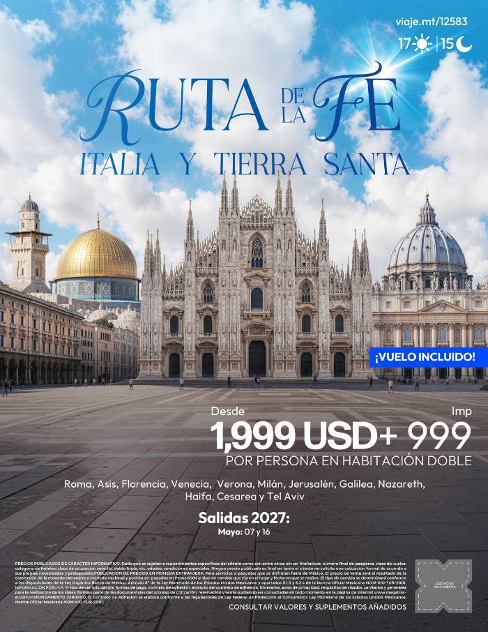 Ruta de la Fe: Italia y Tierra Santa